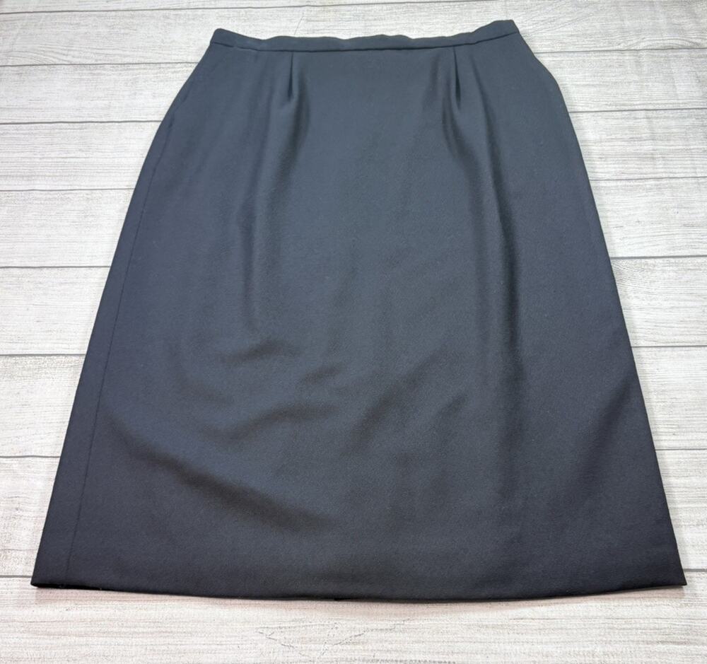 Pendleton Women’s Vintage 100% Pure New Wool Black Pencil Skirt Size 14